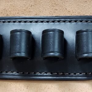 Black leather On the Belt Ammo Carrier 12g loops
