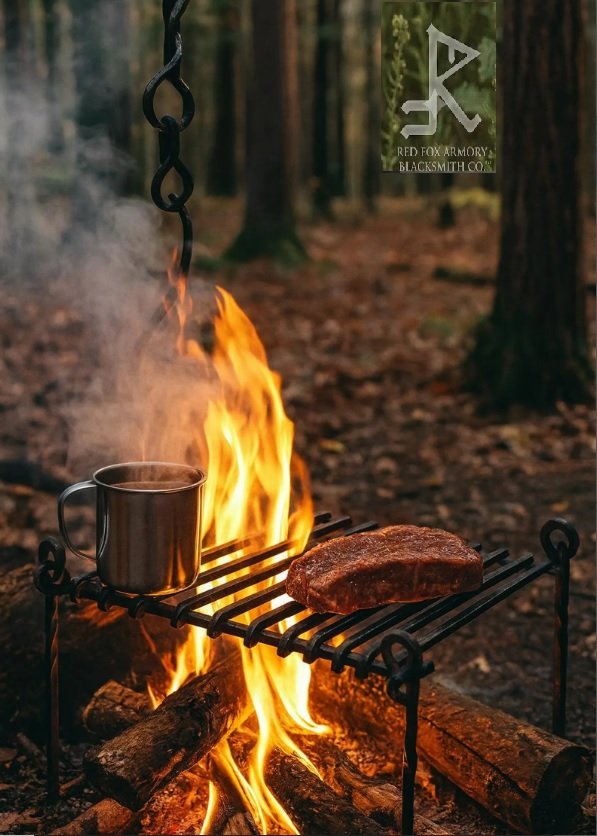 CAMP GRILL,24×24 hand forged, heavy duty. bag included! Seen on fallout - Image 2