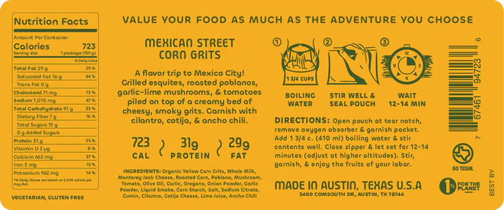 Bowl and Kettle Gluten Free 4-Pack Bundle Mexican Street Corn Grits Ingredients