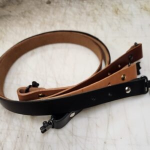 8/9oz. vegtan leather rifle slings with sling swivels, 3 colors
