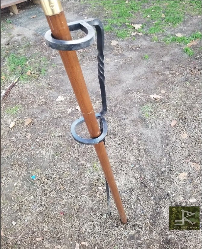 Hand Forged Flag Holder – Iron Portable Hole Base for Flags & Banners, Blacksmith Made Hardware - Image 5