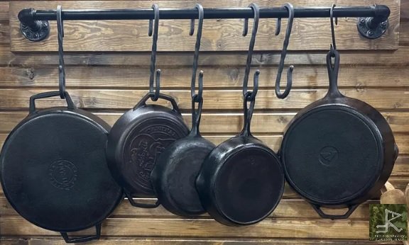 Hand Forged Large S Hooks 5 Pack – Heavy Duty Square Camp & Kitchen, Blacksmith Made - Image 3