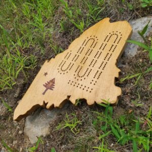 Two Track Maine Pine Tree Flag Cribbage Board